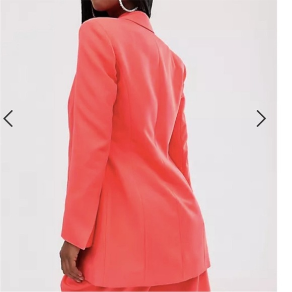 ASOS Coral Strong Shoulder Blazer Jacket size 2. Like new! - Picture 4 of 8